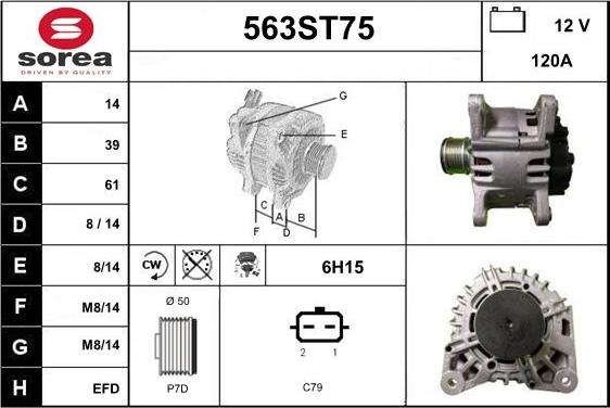 STARTCAR 563ST75 - Generator / Alternator aaoparts.ro