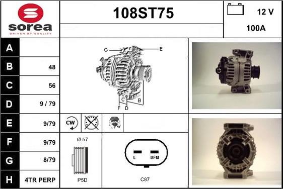 STARTCAR 108ST75 - Generator / Alternator aaoparts.ro