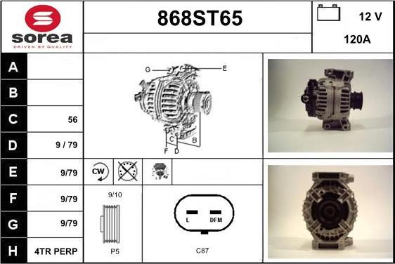 STARTCAR 868ST65 - Generator / Alternator aaoparts.ro