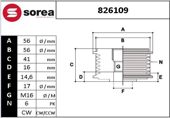STARTCAR 826109 - Fulie, alternator aaoparts.ro
