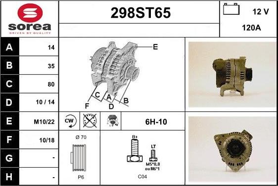 STARTCAR 298ST65 - Generator / Alternator aaoparts.ro