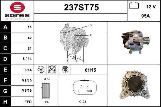 STARTCAR 237ST75 - Generator / Alternator aaoparts.ro