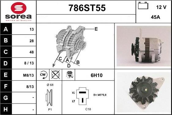 STARTCAR 786ST55 - Generator / Alternator aaoparts.ro
