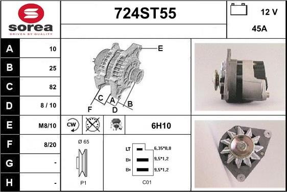 STARTCAR 724ST55 - Generator / Alternator aaoparts.ro