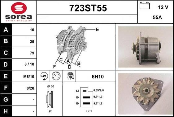 STARTCAR 723ST55 - Generator / Alternator aaoparts.ro