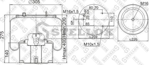 Stellox 90-08364-SX - Burduf, suspensie pneumatica aaoparts.ro