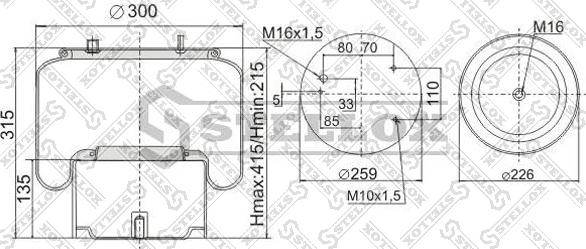 Stellox 90-08361-SX - Burduf, suspensie pneumatica aaoparts.ro