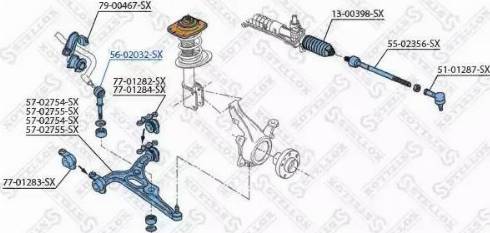 Stellox 56-02032-SX - Brat / bieleta suspensie, stabilizator aaoparts.ro
