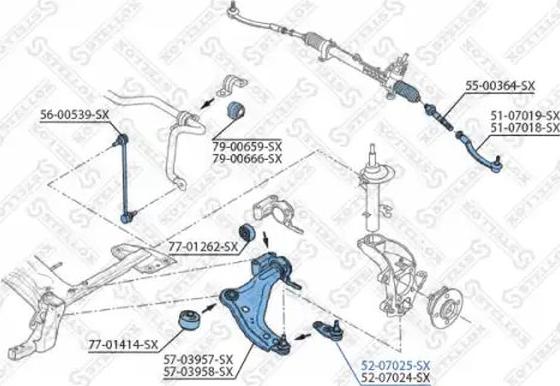Stellox 52-07025-SX - Articulatie sarcina / ghidare aaoparts.ro
