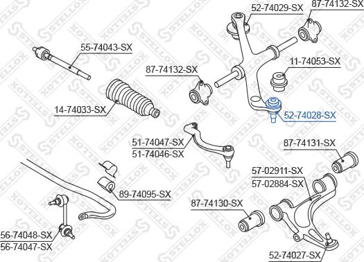 Stellox 52-74028-SX - Articulatie sarcina / ghidare aaoparts.ro