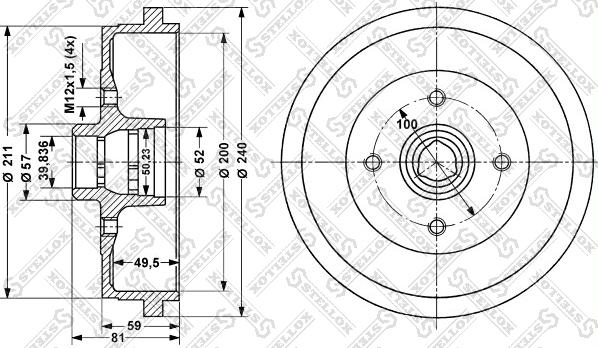 Stellox 6025-4709-SX - Tambur frana aaoparts.ro