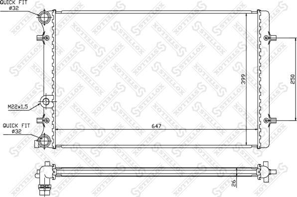 Stellox 10-25006-SX - Radiator, racire motor aaoparts.ro