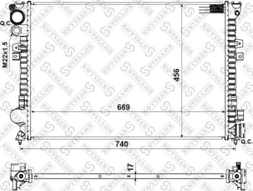Stellox 10-25028-SX - Radiator, racire motor aaoparts.ro