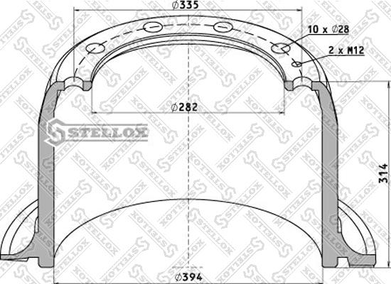 Stellox 85-00055-SX - Tambur frana aaoparts.ro