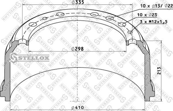 Stellox 85-00013-SX - Tambur frana aaoparts.ro