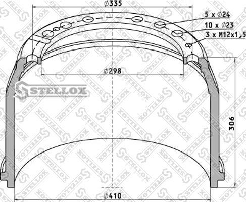 Stellox 85-00031-SX - Tambur frana aaoparts.ro