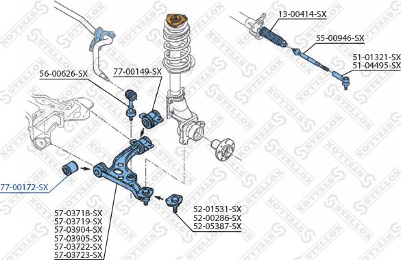 Stellox 77-00172-SX - Suport,trapez aaoparts.ro