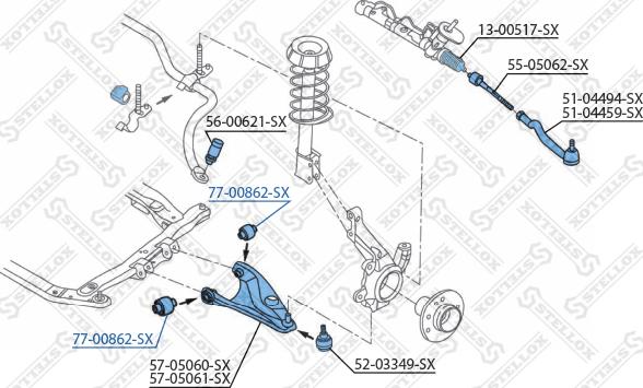 Stellox 77-00862-SX - Suport,trapez aaoparts.ro