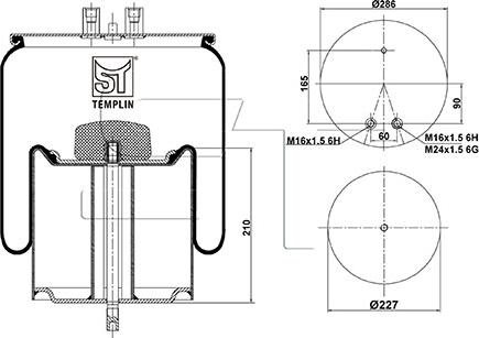 ST-Templin 04.060.6106.360 - Burduf, suspensie pneumatica aaoparts.ro
