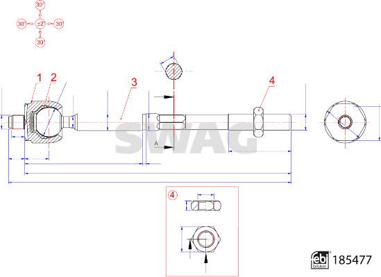 Swag 33 10 9939 - Articulatie axiala, cap de bara aaoparts.ro