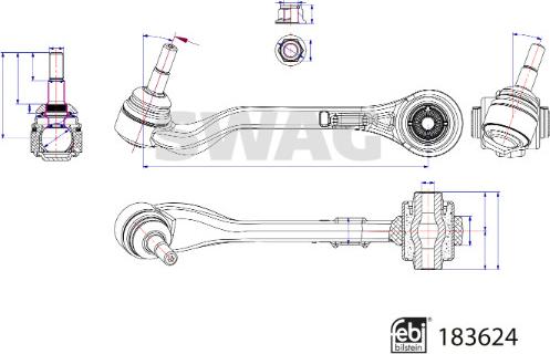 Swag 33 10 9094 - Brat, suspensie roata aaoparts.ro