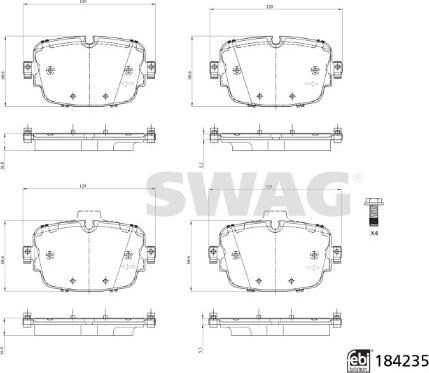 Swag 33 10 9325 - Set placute frana,frana disc aaoparts.ro