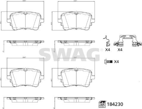Swag 33 10 9320 - Set placute frana,frana disc aaoparts.ro