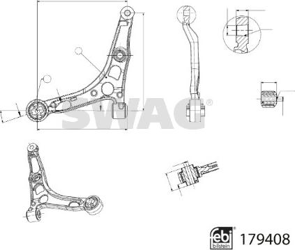 Swag 33 10 4910 - Brat, suspensie roata aaoparts.ro