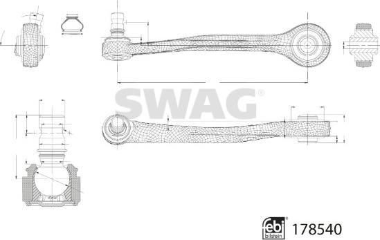 Swag 33 10 4580 - Brat, suspensie roata aaoparts.ro