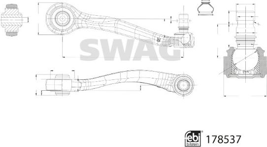 Swag 33 10 4577 - Brat, suspensie roata aaoparts.ro