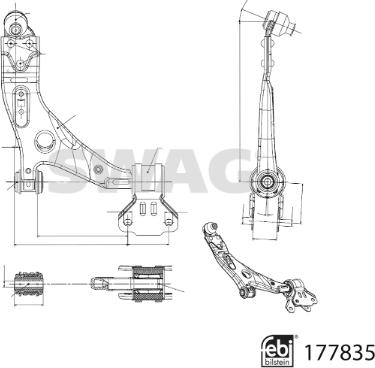 Swag 33 10 4321 - Brat, suspensie roata aaoparts.ro