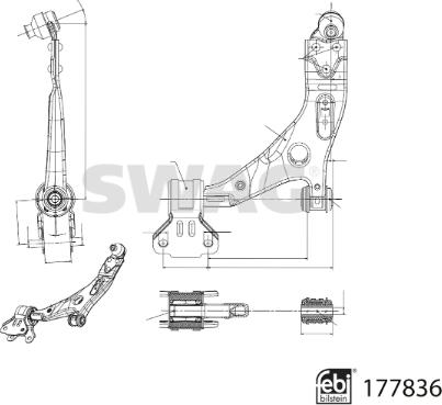 Swag 33 10 4322 - Brat, suspensie roata aaoparts.ro