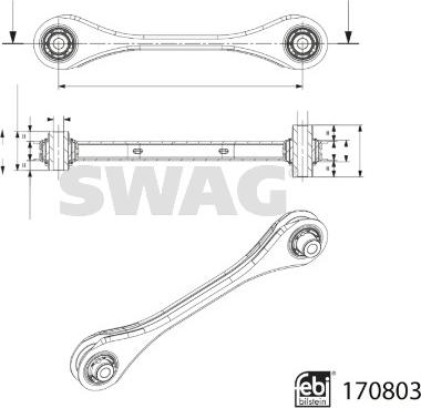 Swag 33 10 0557 - Brat, suspensie roata aaoparts.ro