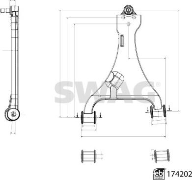 Swag 33 10 7017 - Brat, suspensie roata aaoparts.ro