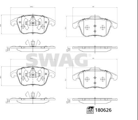 Swag 33 10 7796 - Set placute frana,frana disc aaoparts.ro