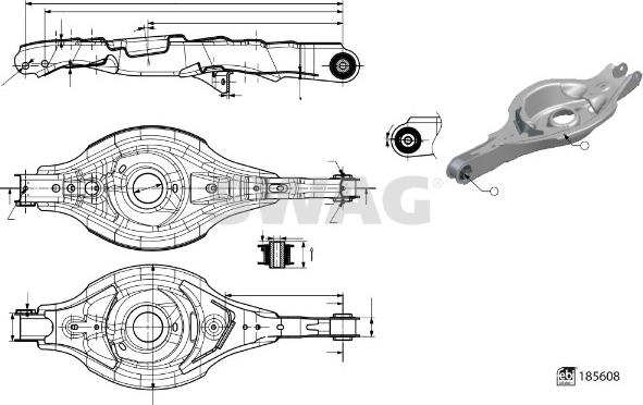 Swag 33 11 0004 - Brat, suspensie roata aaoparts.ro