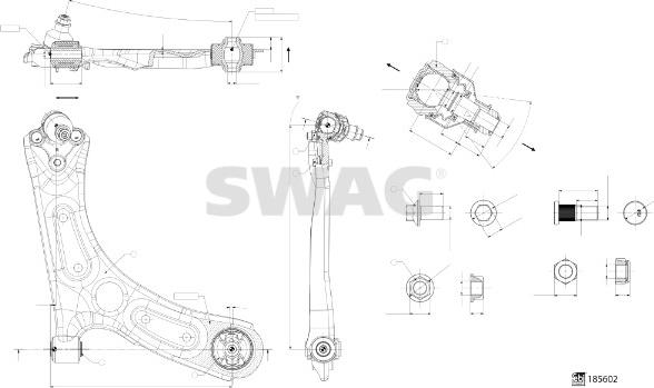 Swag 33 11 0000 - Brat, suspensie roata aaoparts.ro
