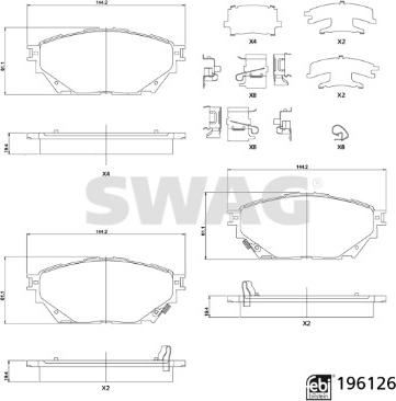 Swag 33 11 2123 - Set placute frana,frana disc aaoparts.ro