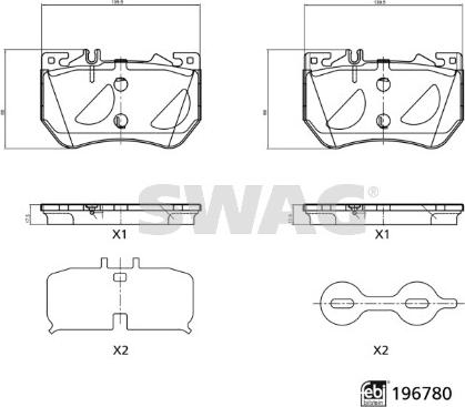 Swag 33 11 2340 - Set placute frana,frana disc aaoparts.ro