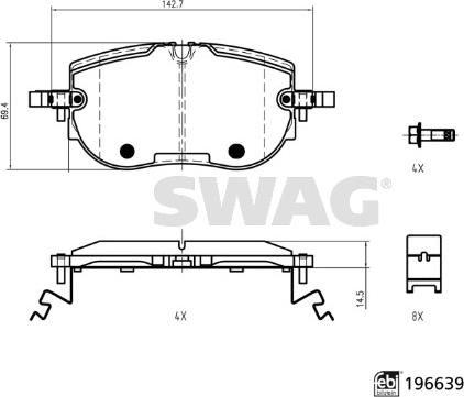 Swag 33 11 2281 - Set placute frana,frana disc aaoparts.ro
