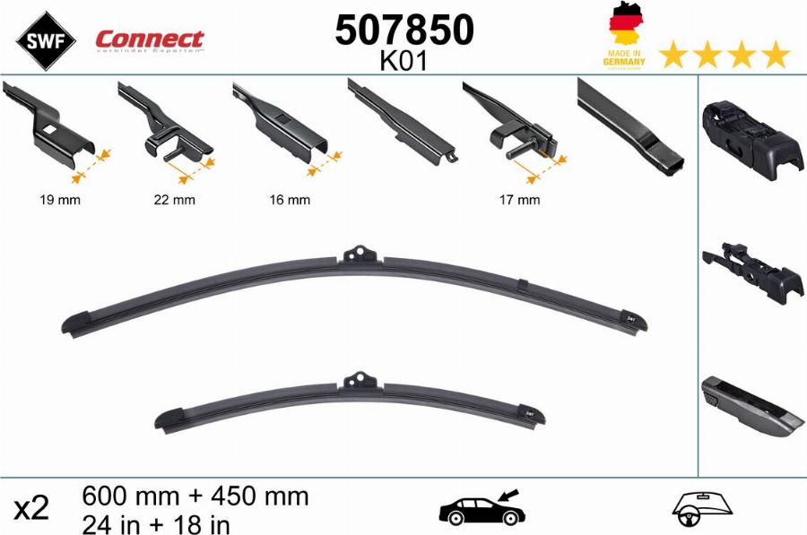SWF 507850 - Lamela stergator aaoparts.ro