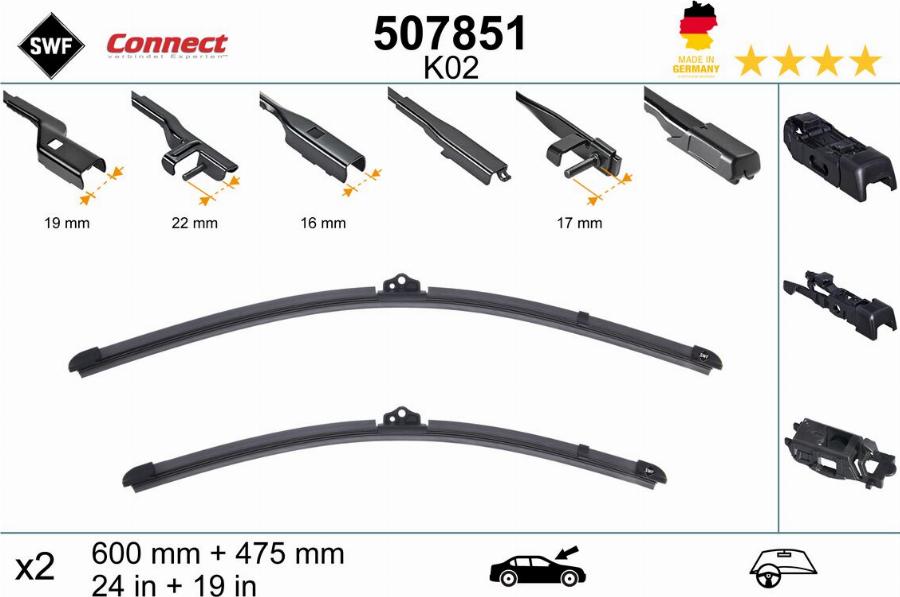 SWF 507851 - Lamela stergator aaoparts.ro