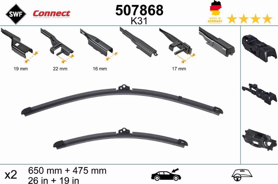 SWF 507868 - Lamela stergator aaoparts.ro