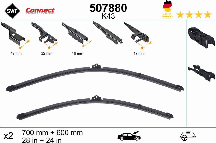 SWF 507880 - Lamela stergator aaoparts.ro