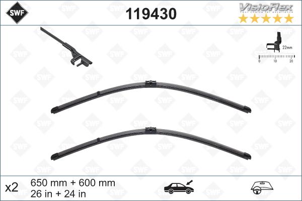 SWF 119430 - Lamela stergator aaoparts.ro
