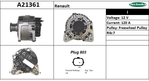 Technika A21361 - Generator / Alternator aaoparts.ro