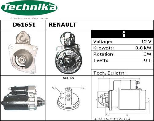 Technika D61651 - Starter aaoparts.ro