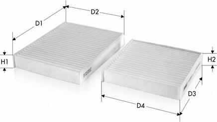 Tecneco Filters CK10205-2 - Filtru, aer habitaclu aaoparts.ro