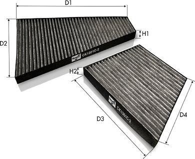Tecneco Filters CK1301C-2 - Filtru, aer habitaclu aaoparts.ro