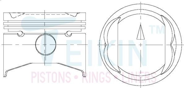 Teikin 43607.075 - Piston aaoparts.ro